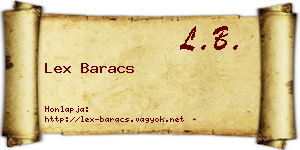 Lex Baracs névjegykártya